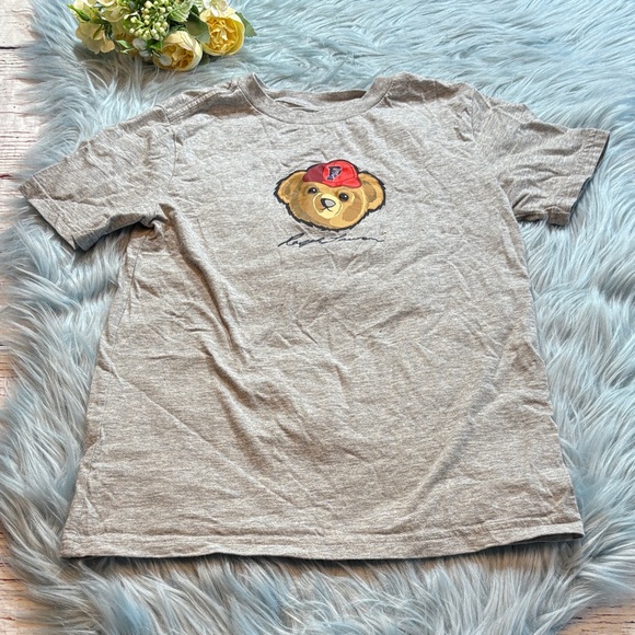 Polo Ralph Lauren Bear Graphic Grey Short Sleeve Tee sz 7 - Picture 1 of 10